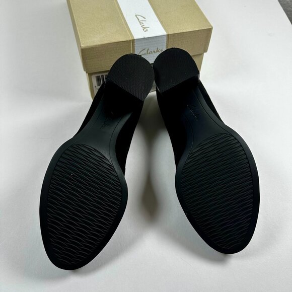 Clarks Artisan Tarah Brae Black Suede Patent Leather Pumps Women’s Size 6.5M - Picture 12 of 16